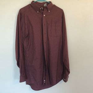 Red with square button down shirt. LL bean. Mens med-tall
